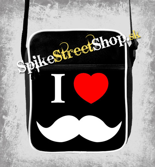 I LOVE MUSTACHE - retro taška na rameno