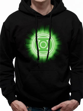 GREEN LANTERN - Glow Burst - čierna pánska mikina