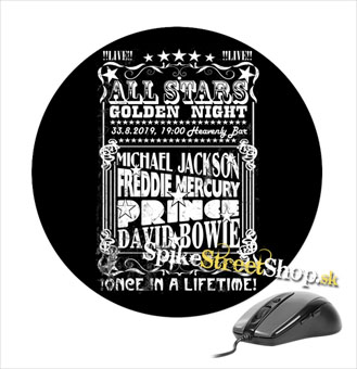 Podložka pod myš JACKSON, BOWIE, MERCURY, PRINCE - All Stars - okrúhla