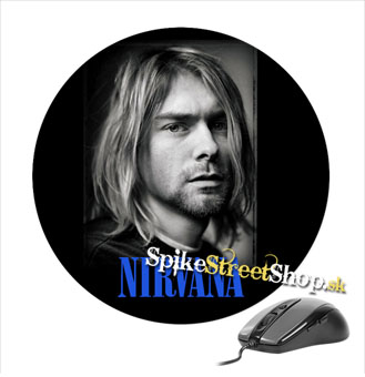 Podložka pod myš KURT COBAIN - Portrait & Blue Logo - okrúhla