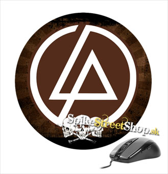 Podložka pod myš LINKIN PARK - Brown Logo And Skull - okrúhla