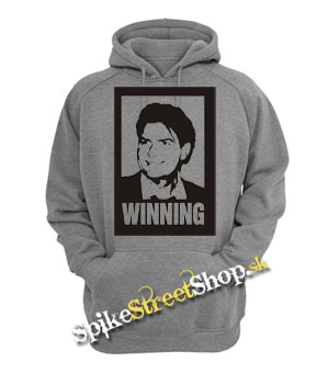 CHARLIE SHEEN - Winning - šedá pánska mikina