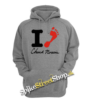 CHUCK NORRIS - I Love Chuck Norris - šedá pánska mikina