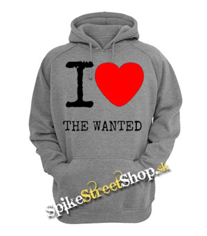 I LOVE THE WANTED - šedá pánska mikina