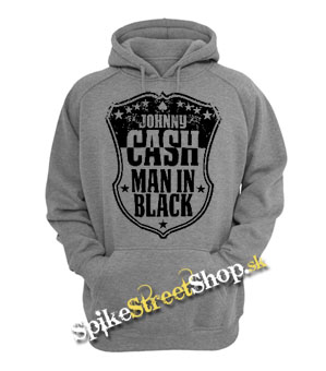 JOHNNY CASH - Man In Black - šedá pánska mikina