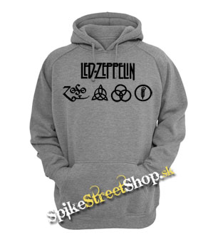 LED ZEPPELIN - Logo - šedá pánska mikina