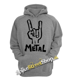 METAL - šedá pánska mikina