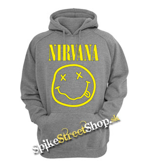 NIRVANA - Smile - šedá pánska mikina