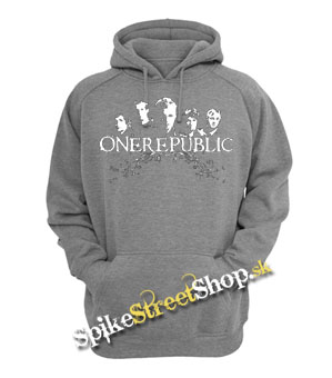 ONE REPUBLIC - Logo And Band - šedá pánska mikina