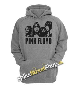 PINK FLOYD - Logo And Band - šedá pánska mikina
