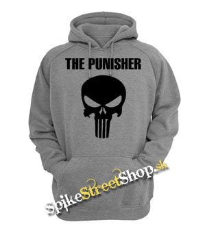 PUNISHER - Logo & Lebka - šedá pánska mikina