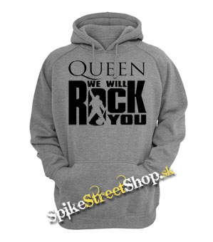 QUEEN - We Will Rock You - šedá pánska mikina