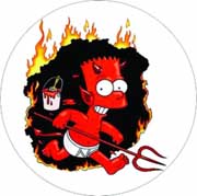 SIMPSONOVCI - Bart Simpson - čert s vidlami - odznak