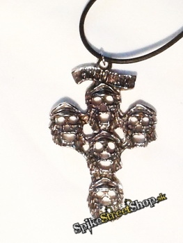 GUNS N ROSES - Skull Cross - kovový strieborný prívesok