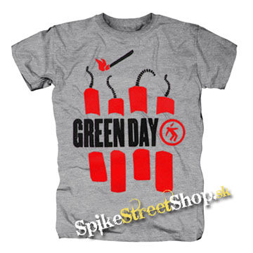 GREEN DAY - Bombs - sivé pánske tričko