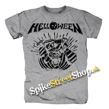 HELLOWEEN - Metal Pumpkin Head - sivé pánske tričko