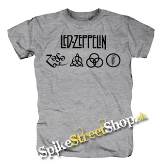 LED ZEPPELIN - Logo - sivé pánske tričko