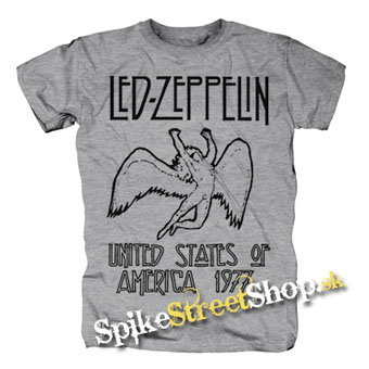 LED ZEPPELIN - United States Of America - sivé pánske tričko