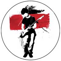 GITARISTA - červený - odznak