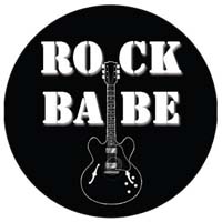 ROCK BABE - čierny odznak