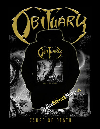 OBITUARY - Cause Of Death Gold Edition - čierna pánska mikina 