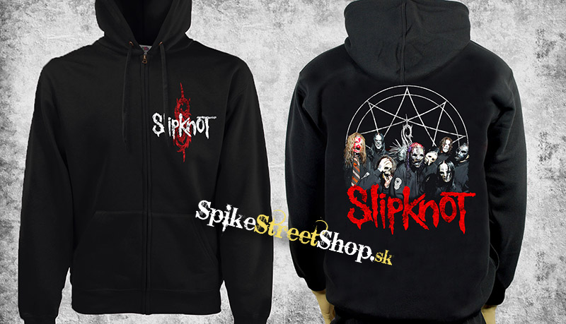 SLIPKNOT - Old Band - čierna pánska mikina na zips