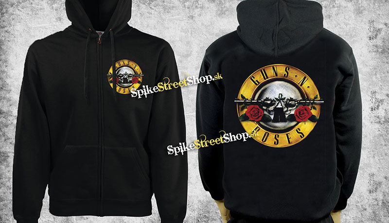 GUNS N ROSES - Classic Logo - čierna pánska mikina na zips