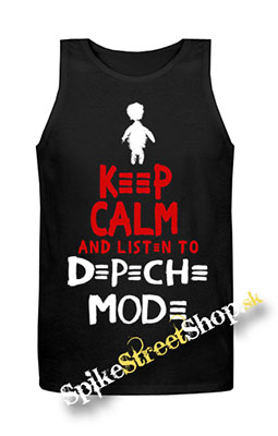 KEEP CALM AND LISTEN TO DEPECHE MODE - Mens Vest Tank Top - čierne
