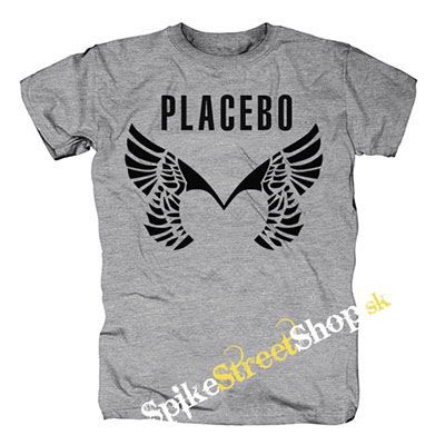 PLACEBO - Wings Logo - sivé pánske tričko