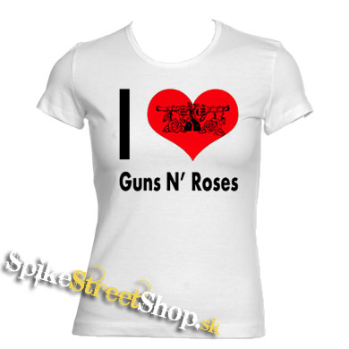 I LOVE GUNS N ROSES - biele dámske tričko