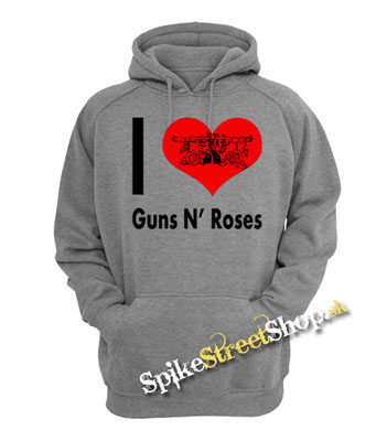 I LOVE GUNS N ROSES - šedá pánska mikina