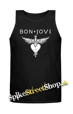 BON JOVI - Heart - Mens Vest Tank Top - čierne