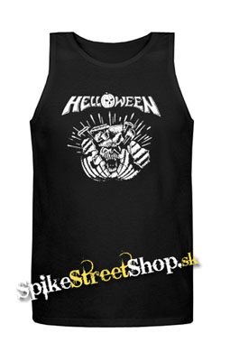 HELLOWEEN - 80´ Logo - Metal Pumpkin Head - Mens Vest Tank Top - čierne