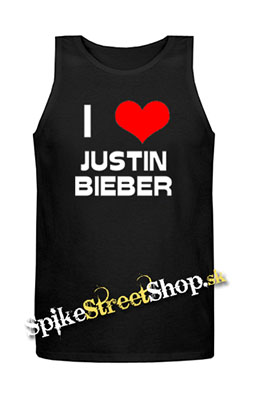 I LOVE JUSTIN BIEBER - Mens Vest Tank Top - čierne