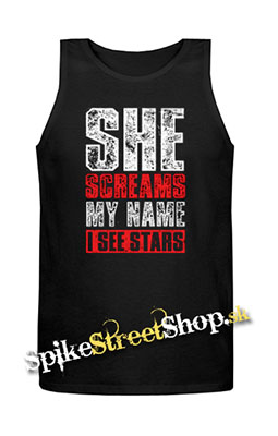 I SEE STARS - She Screams My Name - Mens Vest Tank Top - čierne