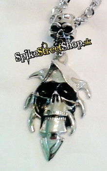 HOODED SKULL - kovový prívesok