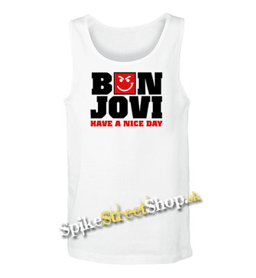 BON JOVI - Have A Nice Day - Mens Vest Tank Top - biele