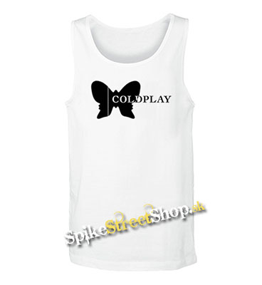COLDPLAY - Butterfly Logo - Mens Vest Tank Top - biele