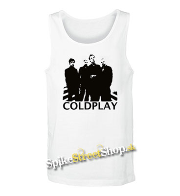 COLDPLAY - Logo & Band - Mens Vest Tank Top - biele