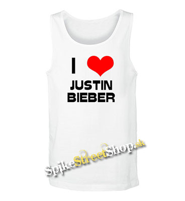 I LOVE JUSTIN BIEBER - Mens Vest Tank Top - biele