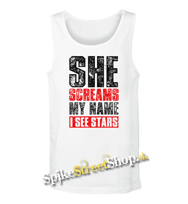 I SEE STARS - She Screams My Name - Mens Vest Tank Top - biele