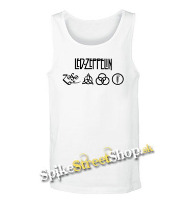 LED ZEPPELIN - Logo - Mens Vest Tank Top - biele