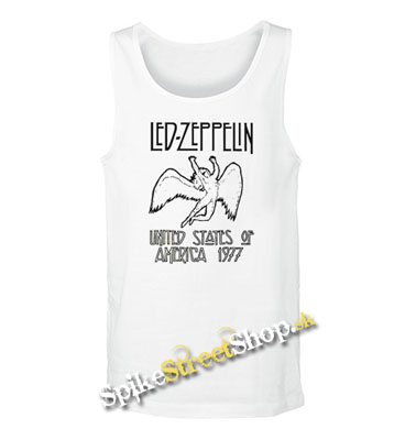 LED ZEPPELIN - United States Of America 1977 - Mens Vest Tank Top - biele