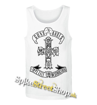 GUNS N ROSES - Appetite For Destruction - Mens Vest Tank Top - biele