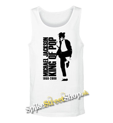 MICHAEL JACKSON - King Of Pop -  Mens Vest Tank Top - biele