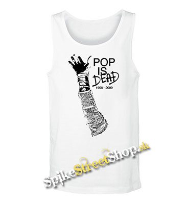 MICHAEL JACKSON - Pop Is Dead -  Mens Vest Tank Top - biele
