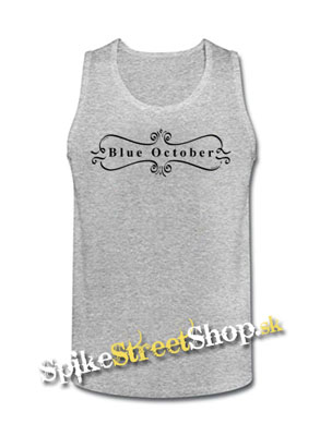 BLUE OCTOBER - Logo - Mens Vest Tank Top - šedé