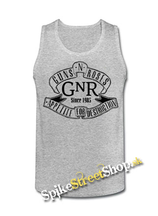 GUNS N ROSES - Appetite Slogan - Mens Vest Tank Top - šedé