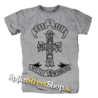 GUNS N ROSES - Appetite For Destruction - sivé pánske tričko