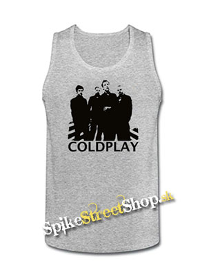 COLDPLAY - Logo & Band - Mens Vest Tank Top - šedé